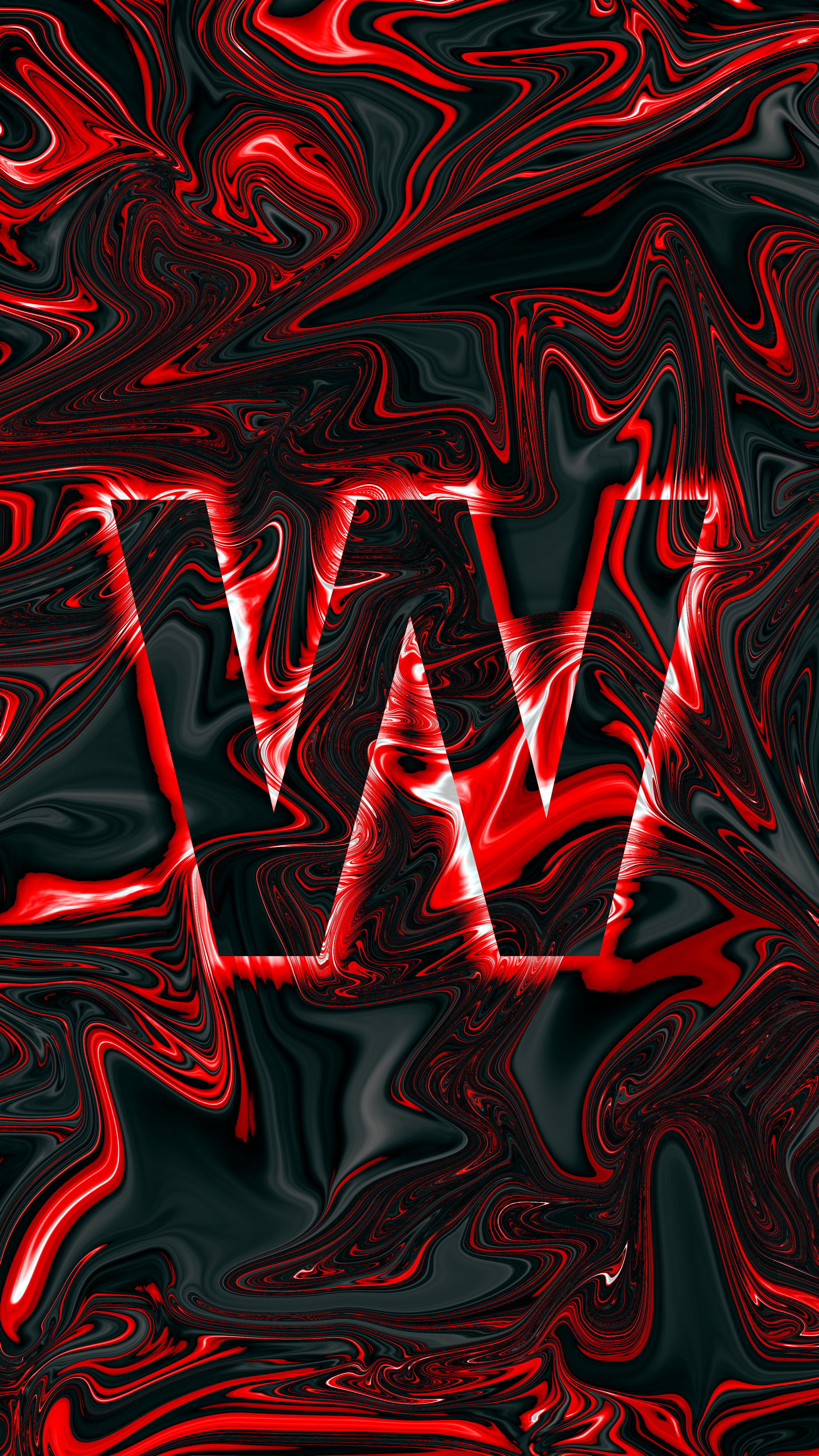 Letter W red laO