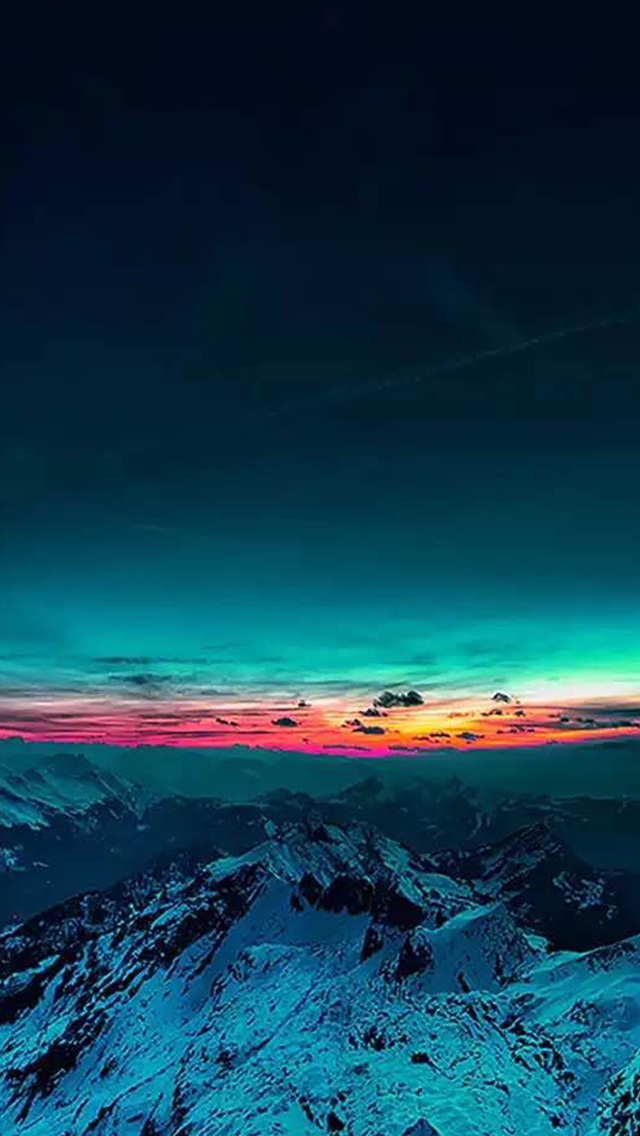 Sky On Fire Mountain Range Sunset iphone 2022